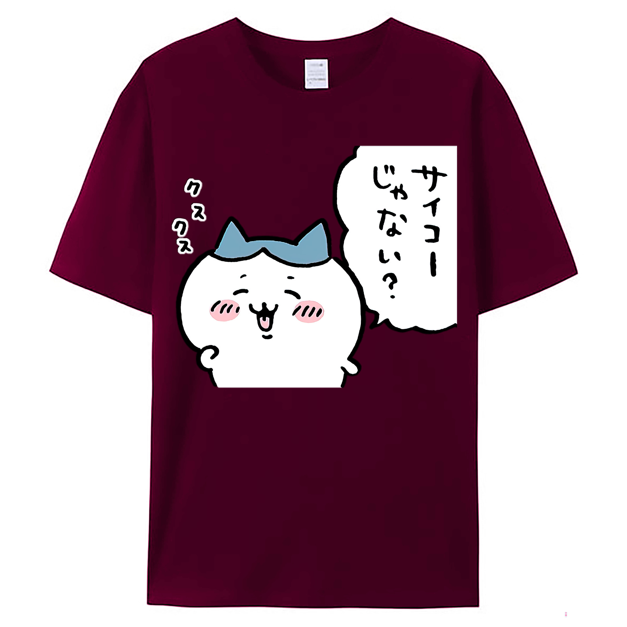（画像用） ちいかわ ハチワレ Chii-kawa hachiware レディースカジュアルプリントTシャツ（綿100％）